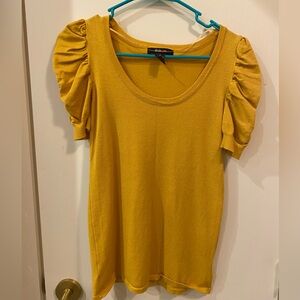 Style & Co mustard puff sleeve sweater tee NWOT